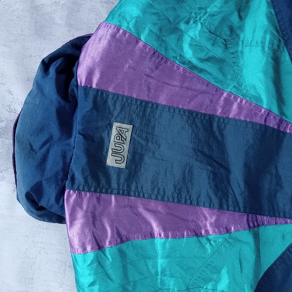 VINTAGE 90s JUPA Sports Color Clock Purple Blue Winter Ski Jacket - Picture 13 of 13